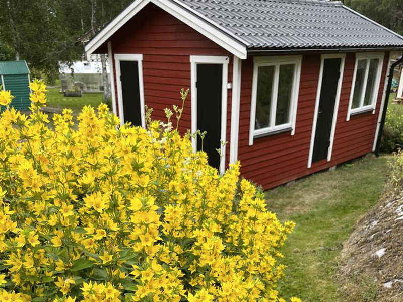 Asfaltering runt fritidshus. Djursholms Ekeby